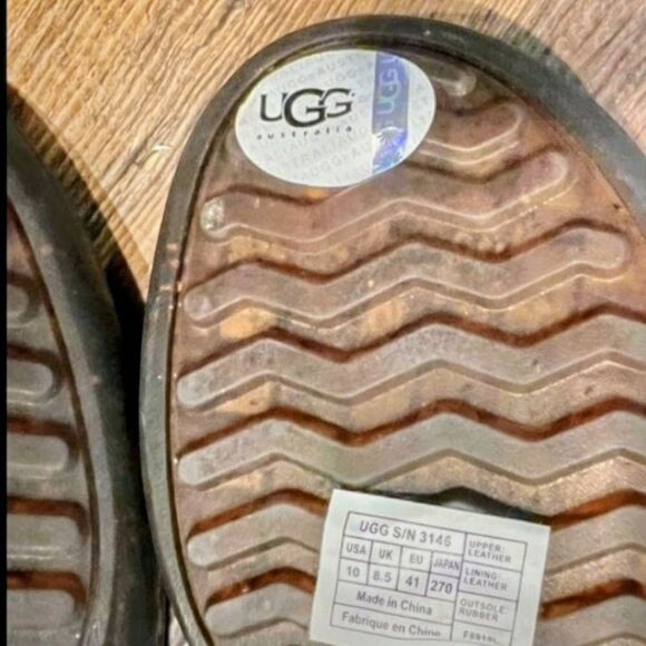 UGG AUSTRALIA Blue Leather Sling back Wedge Sandal. SIZE 10 - Picture 9 of 10